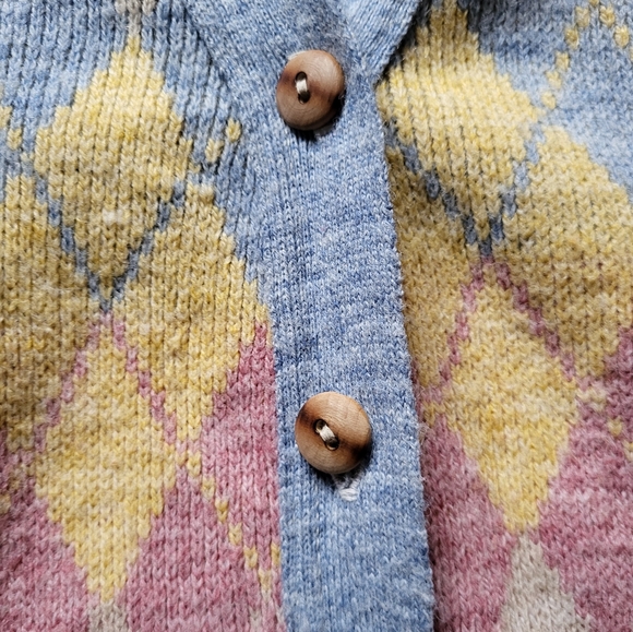 Vintage Nancy Bossio Argyle Button Front Cardigan Sweater Size XS/S - Picture 13 of 14